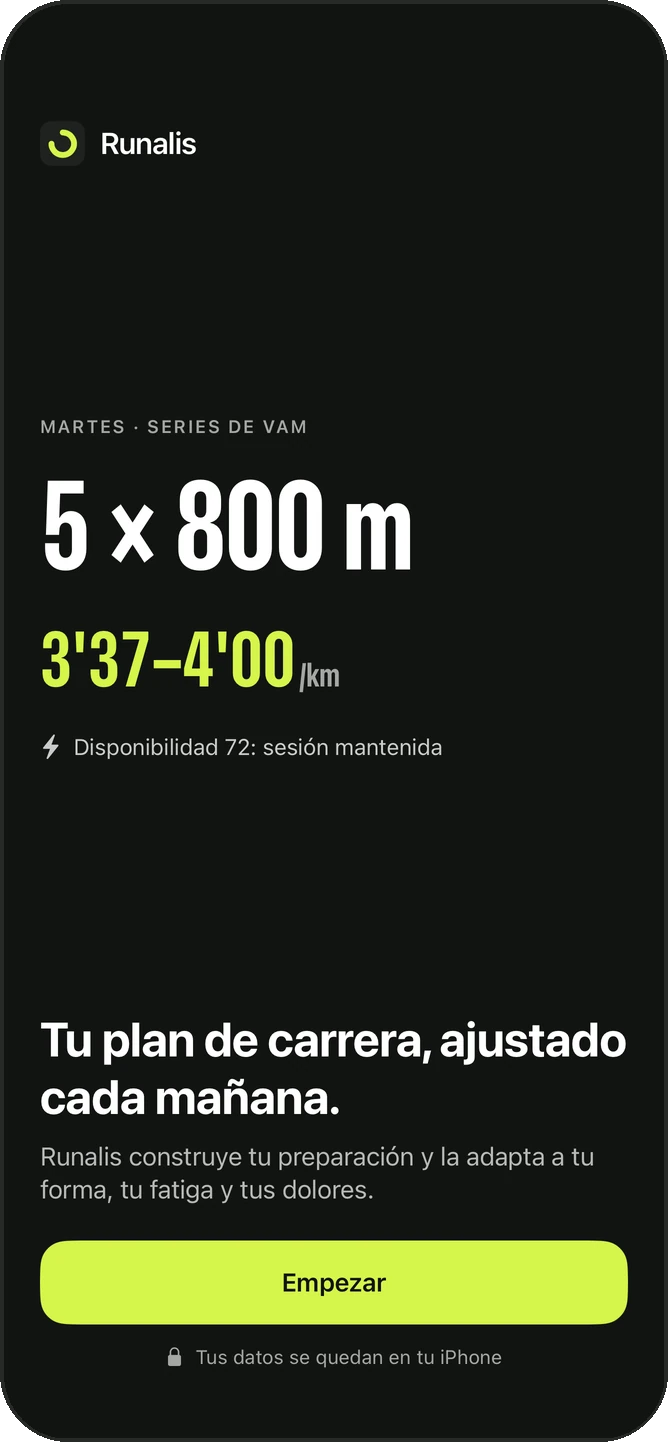 Pantalla de bienvenida de la app